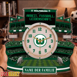 VfL Wolfsburg - Holzwanduhr Sonderausgabe mit Ihrem Namen