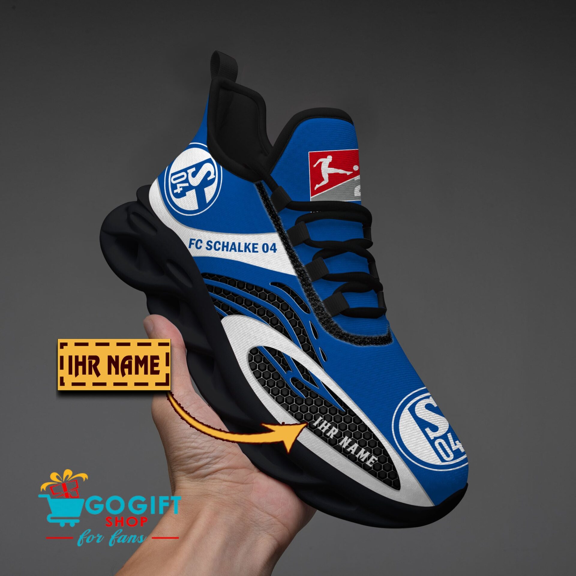 FC Schalke 04 – Max Soul Schuhe Limitierte Auflage mit Ihrem Namen FC Schalke 04 – Max Soul Schuhe Limitierte Auflage mit Ihrem Namen