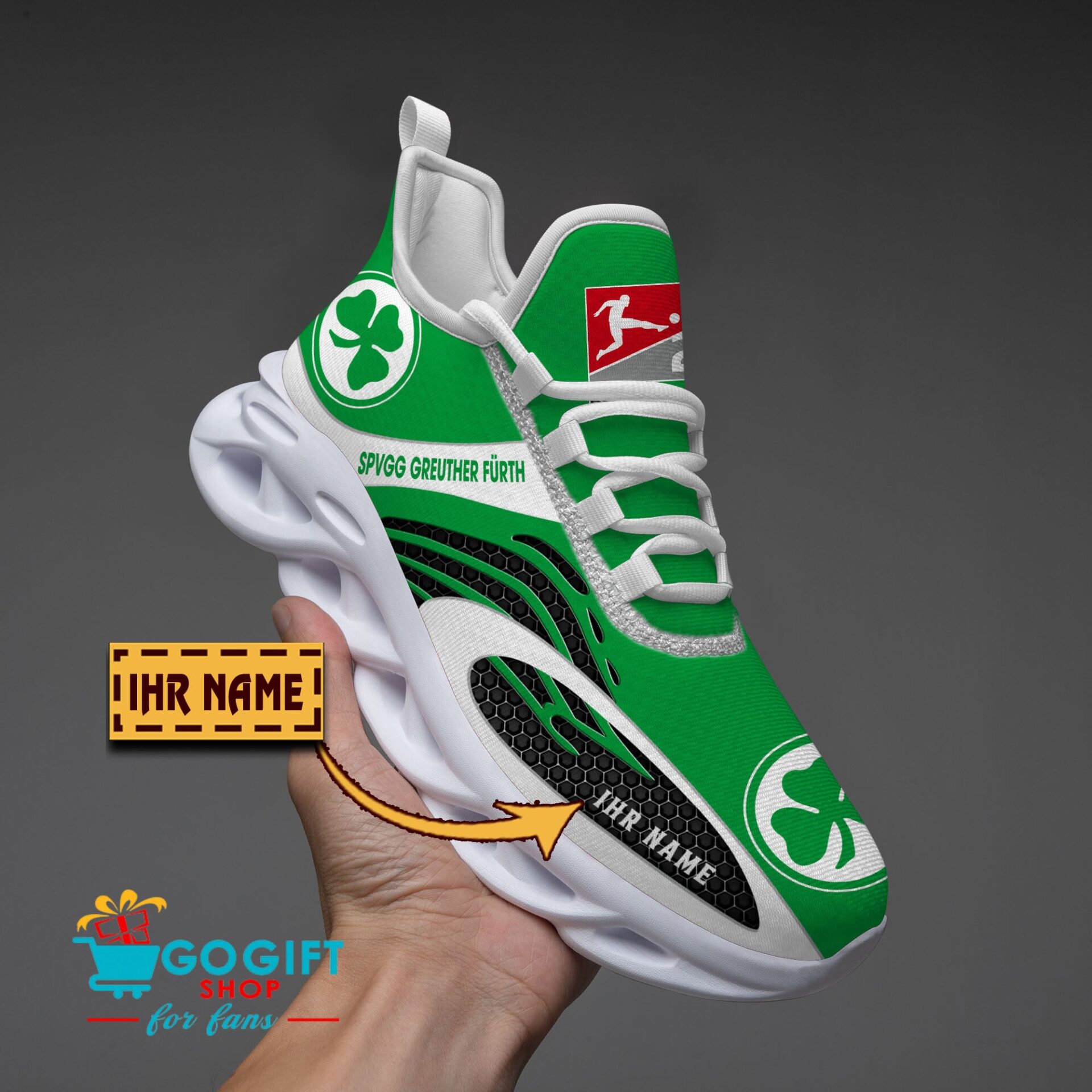 SpVgg Greuther Fürth – Max Soul Schuhe Limitierte Auflage mit Ihrem Namen SpVgg Greuther Fürth – Max Soul Schuhe Limitierte Auflage mit Ihrem Namen