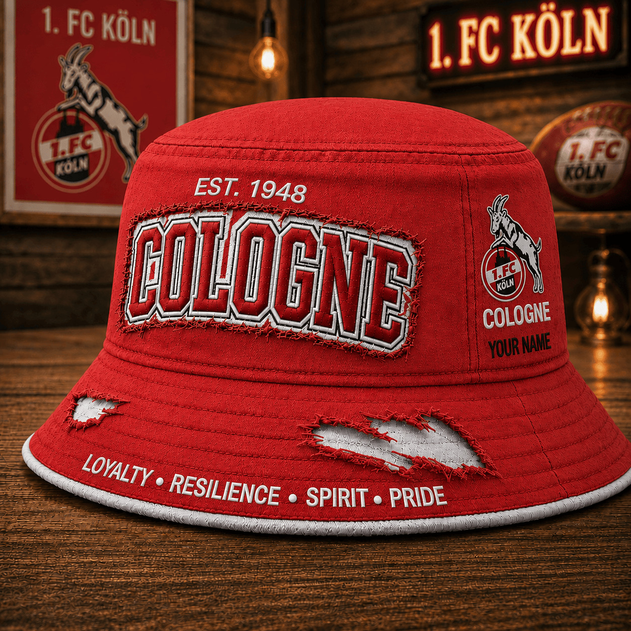 1. FC Köln – Anglerhut Neue Version mit Ihrem Namen 1. FC Köln – Anglerhut Neue Version mit Ihrem Namen