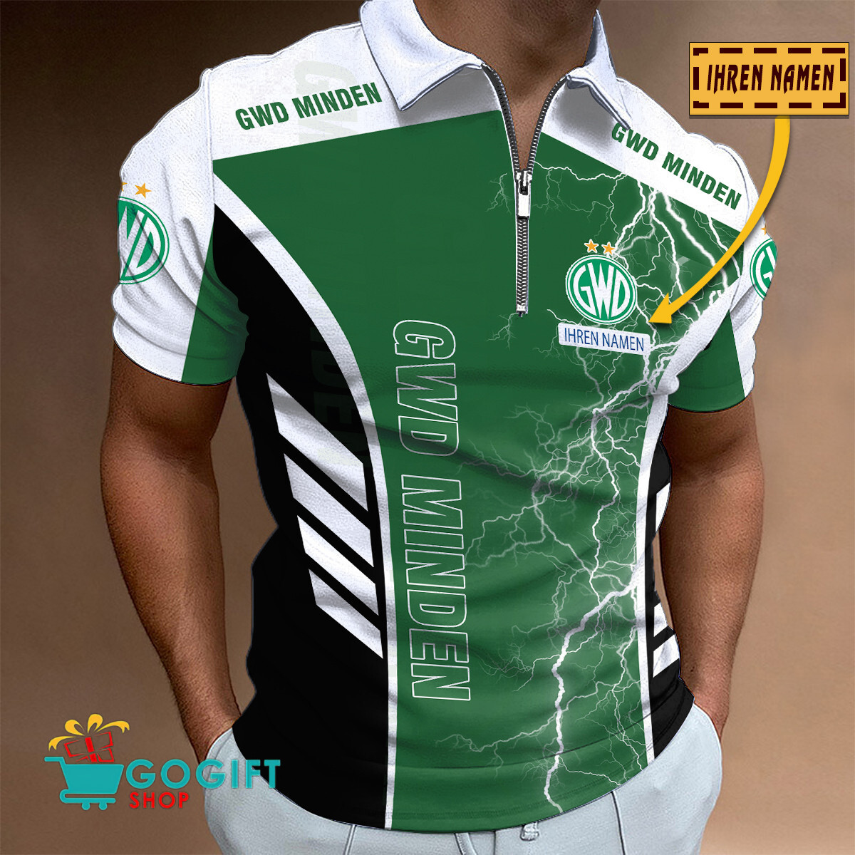 TSV GWD Minden – Reißverschluss Poloshirt Neue Version mit Ihrem Namen TSV GWD Minden – Reißverschluss Poloshirt Neue Version mit Ihrem Namen